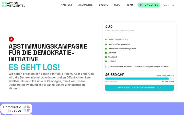 Screenshot of aktionvierviertel.ch