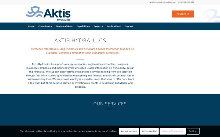 Ekraanipilt saidist aktishydraulics.com