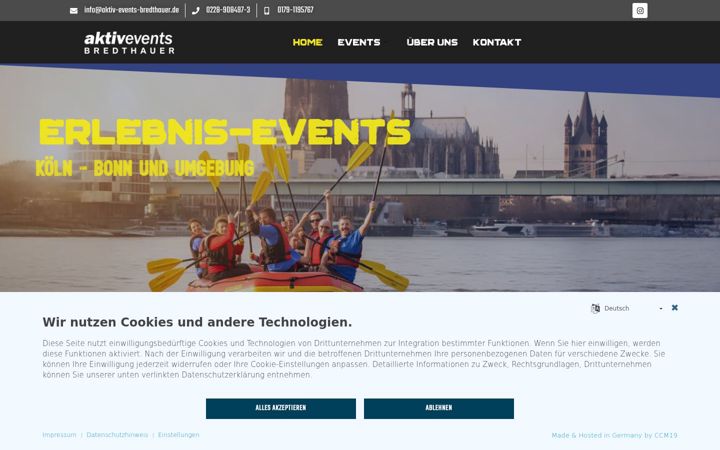 Screenshot of aktiv-events-bredthauer.de
