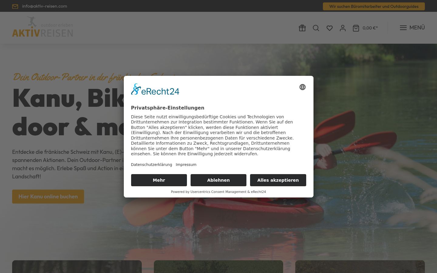 Ekrānuzņēmums ar piekrišanas baneri, kas tika rādīts pirms jebkādas mijiedarbības