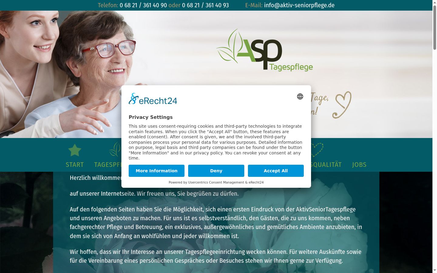 Screenshot of the consent banner shown before any interaction