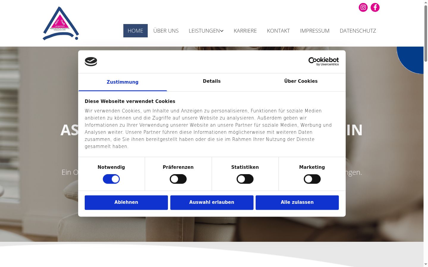 Screenshot of the consent banner shown before any interaction