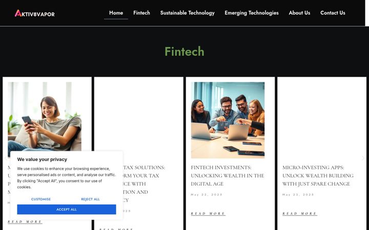 Screenshot of aktiv8vapor.com