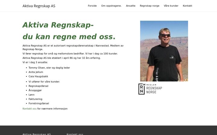 Zrzut ekranu aktiva-regnskap.no