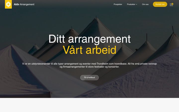 Screenshot von aktivarrangement.no