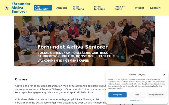 Screenshot of aktivaseniorer.com