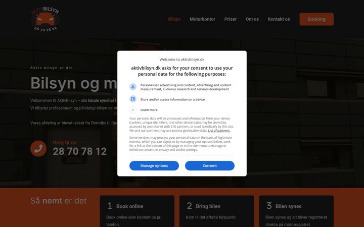 Screenshot von aktivbilsyn.dk