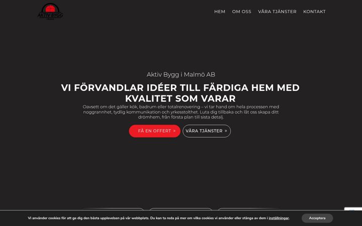 Screenshot von aktivbyggmalmo.se
