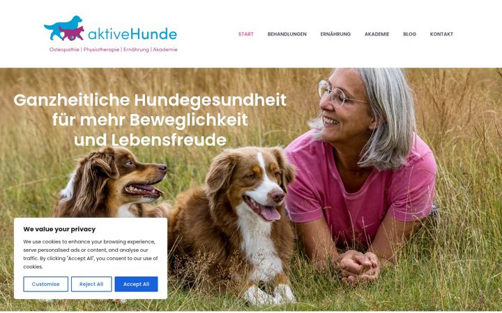 Posnetek zaslona aktivehunde.de