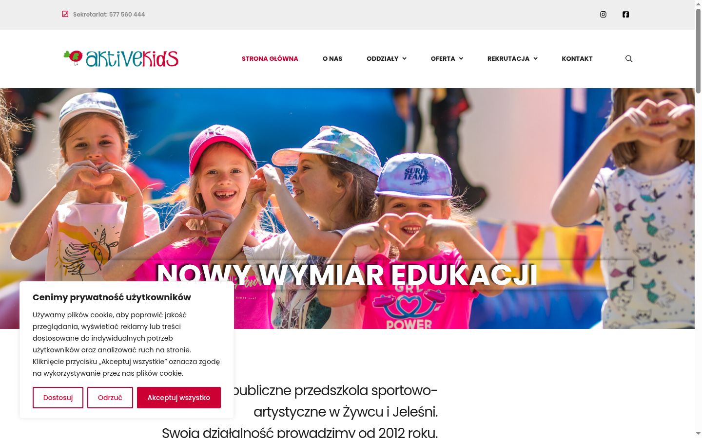 Zrzut ekranu banera zgody wyświetlanego przed jakąkolwiek interakcją