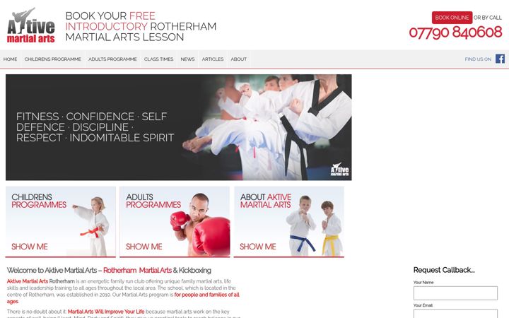Screenshot of aktivemartialarts.co.uk