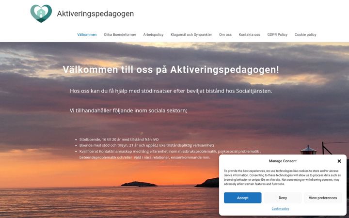 Screenshot of aktiveringspedagogen.se