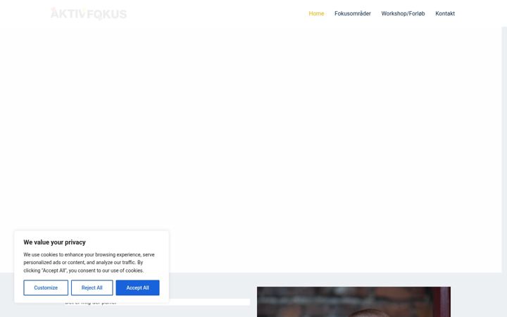 Screenshot of aktivfokus.dk