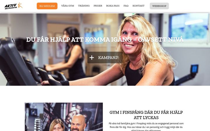 Zrzut ekranu aktivhalsocenter.se