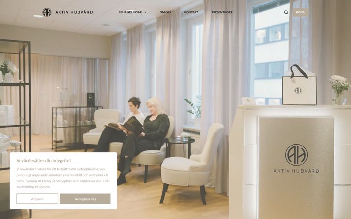 Screenshot of aktivhudvard.se