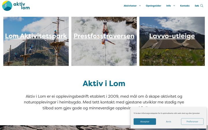 Screenshot of aktivilom.no