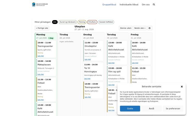 Screenshot of aktivitetshuset.molde.no