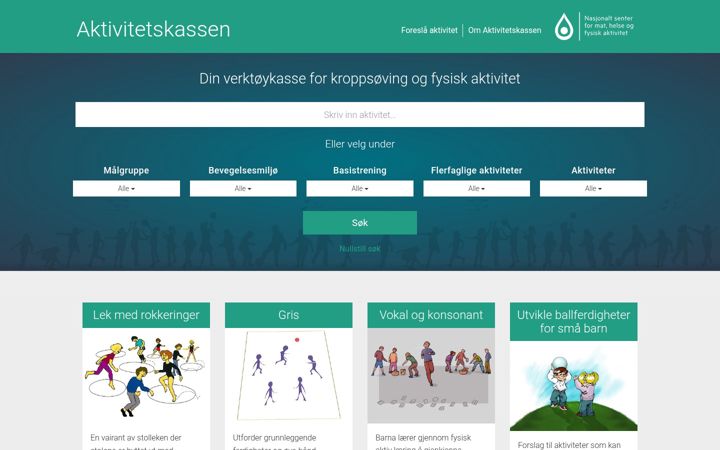 Screenshot of aktivitetskassen.no