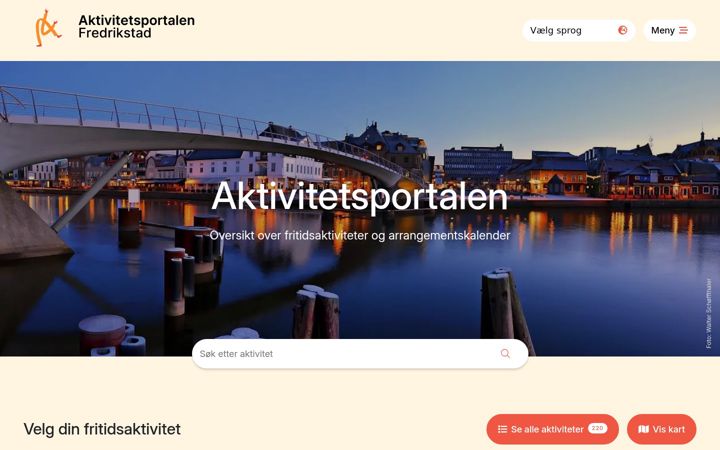 Screenshot of aktivitetsportalenfredrikstad.no