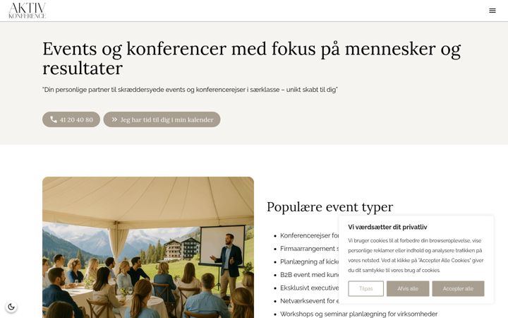 Screenshot of aktivkonference.dk