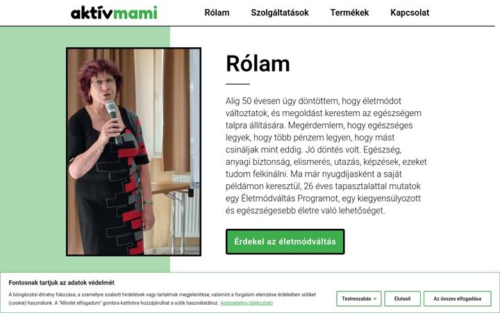Skjámynd af aktivmami.hu