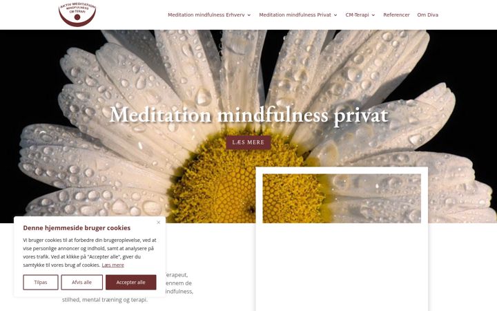 Screenshot of aktivmeditation.dk