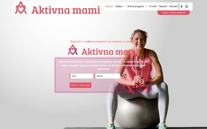 Screenshot of aktivnamami.si