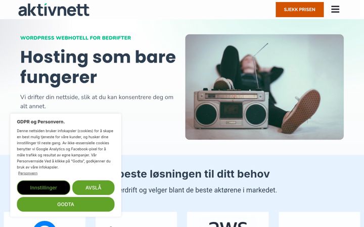 Screenshot of aktivnett.no