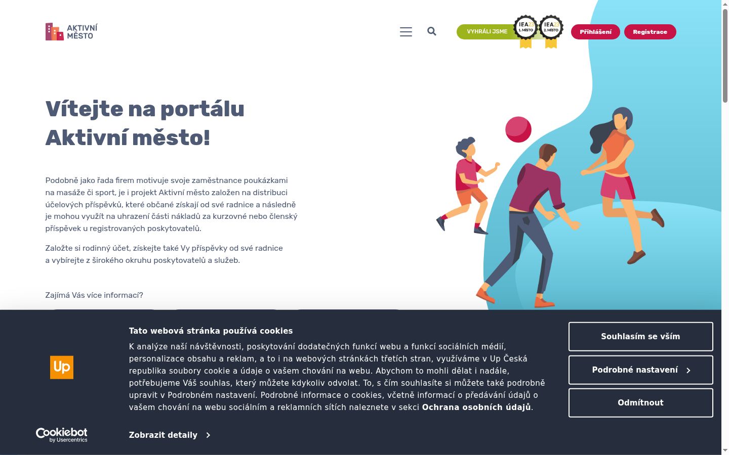 Snímek obrazovky baneru souhlasu zobrazeného před jakoukoli interakcí