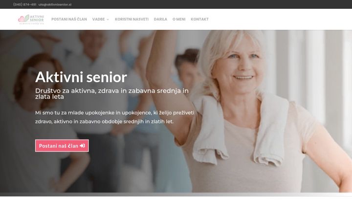 Screenshot of aktivnisenior.si