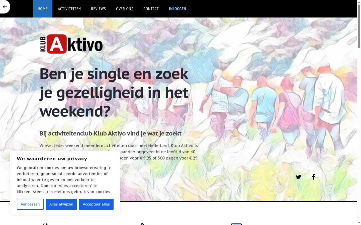 Skärmbild av samtyckesbannern som visades före någon interaktion