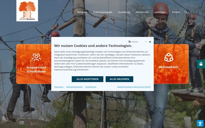 Ekrano kopija aktivparkbergheide.de