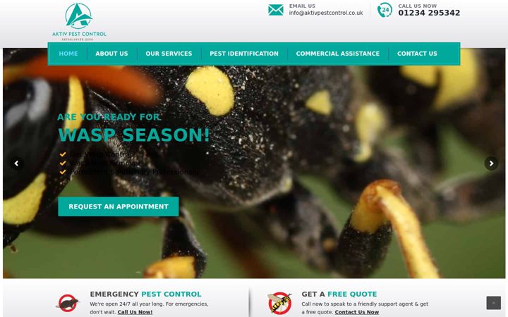 Screenshot of aktivpestcontrol.co.uk