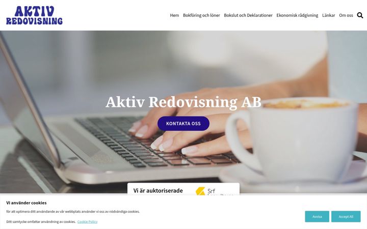 Ekrano kopija aktivredovisning.se
