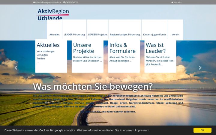 Screenshot of aktivregion-uthlande.de