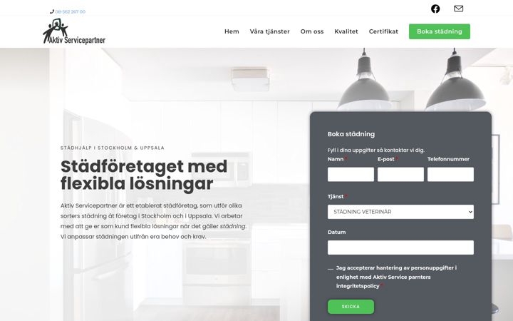Screenshot of aktivservicepartner.se