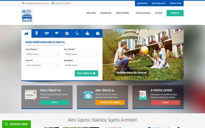 Screenshot di aktivsigorta.com.tr