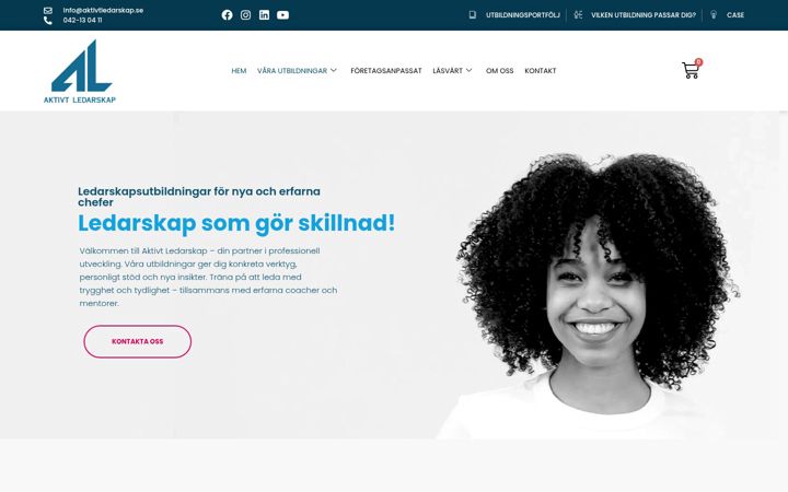 Screenshot of aktivtledarskap.se