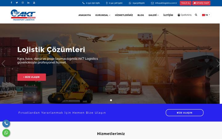 Skærmbillede af aktlogistics.com.tr