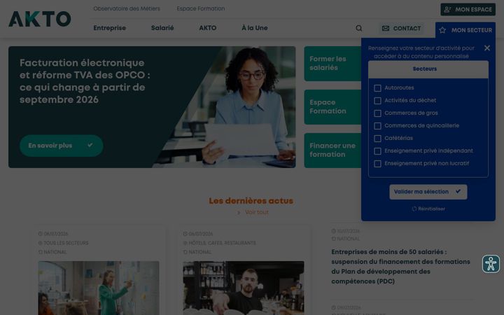 Skjermbilde av akto.fr