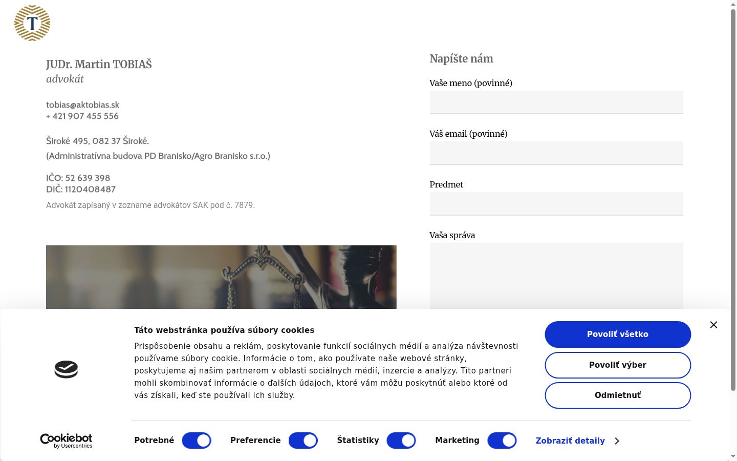 Posnetek zaslona pasice za privolitev, prikazane pred kakršno koli interakcijo