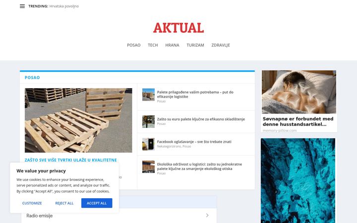 Screenshot of aktual.hr