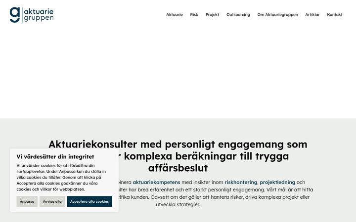 Screenshot of aktuariegruppen.se