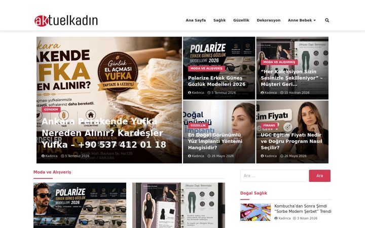 Posnetek zaslona aktuelkadin.net