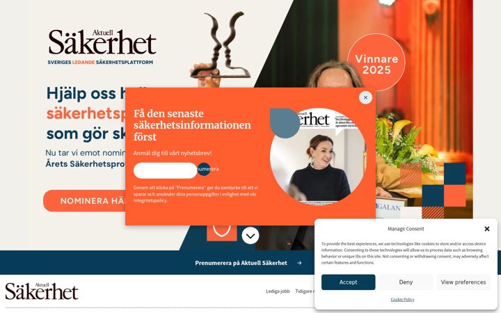 Screenshot of aktuellsakerhet.se