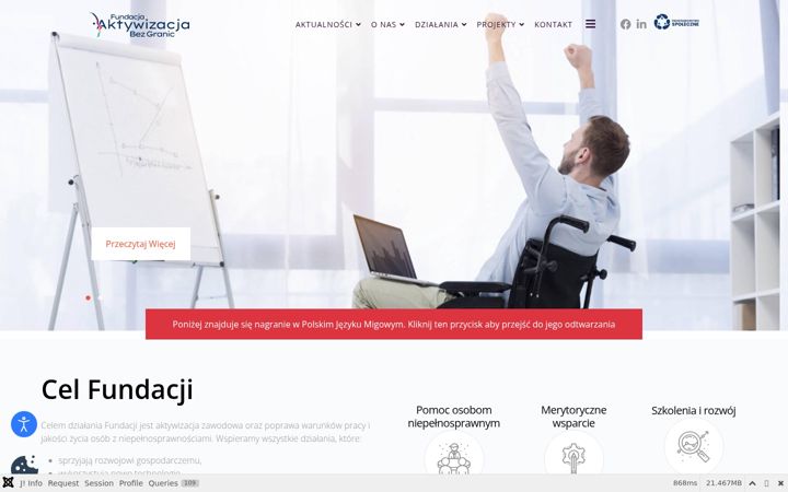 Captura de ecrã de aktywizacjabezgranic.pl