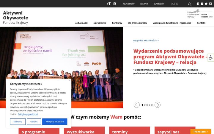 Screenshot of aktywniobywatele.org.pl