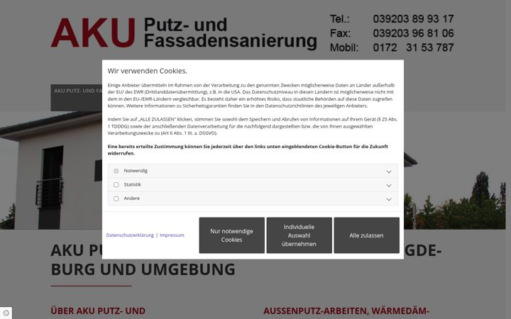 Screenshot of aku-putz-fassade.de