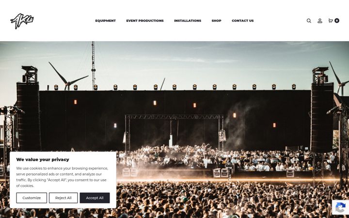Kuvakaappaus sivustosta aku-soundsystem.com