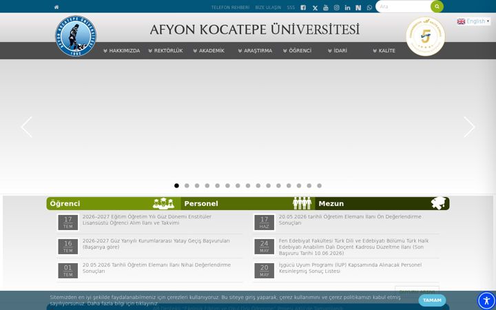Screenshot of aku.edu.tr